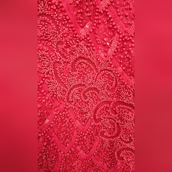 PRIMAVERA Couture One Shoulder Beaded Cocktail Dress In Neon Pink. Size 2 - Picture 11 of 15